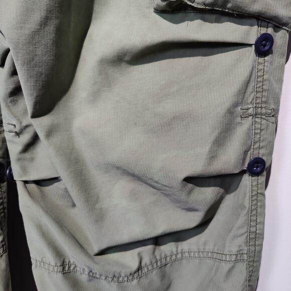 Vintage 90s Abercrombie & Fitch Men's Sz M Green Paratroops Pants Cargo Wide Leg - Picture 4 of 8